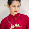 Kiềng Đồng Chạm Hoa Đào Thủ Công
