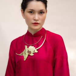 Kiềng Đồng Hoàng Liên Sen Vàng, Kiềng đầm hoa sen chạm tay, kiềng mặc áo dài