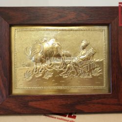 Tranh đồng chạm nổi Chăn Trâu, tranh quà tặng
