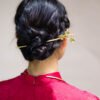 Trâm Đồng Hoa Mai Đào Chạm Tay Thủ Công, trâm cài tóc cô dâu, áo dài