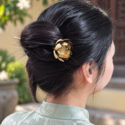 Trâm Đồng Hoàng Liên - Trâm Cài Tóc Hoa Sen Đồng Vàng
