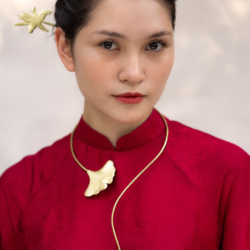 Kiềng Đồng Lá Bạch Quả Cong, Kiềng mặc áo dài